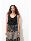 Débardeur Éco-conçu en Crochet - Noir Uni Fonce