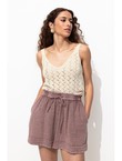 Débardeur Éco-conçu en Crochet - Naturel Uni Clair