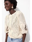 Cardigan à Effet Superposé - Naturel Uni Clair