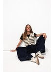 Cardigan Marinière Femme - Naturel Raye