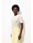 Pull Manches Courtes - Naturel Uni Clair