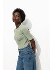 Pull Manches Courtes - Kaki Uni Clair
