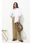 Billy Pantalon Large Femme - Vert Raye