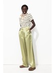 Billy Pantalon en Satin Femme - Vert Uni Colore