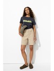 Short Uni en Toile Femme - Naturel Uni Clair