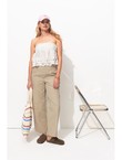 Pantalon en Toile Femme - Naturel Uni Clair