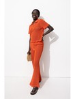 Pantalon en Crochet Femme - Orange Uni Colore
