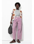Pantalon Balloon en Toile - Violet Uni Colore