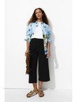 Pantalon Large et Court Femme - Noir Uni Fonce