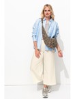 Pantalon Large et Court Femme - Naturel Uni Clair