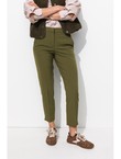 Pantalon Cigarette Uni Femme - Kaki Uni Fonce