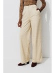 Pantalon Large Velours Côtelé - Naturel Uni Clair