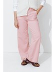 Pantalon Large Velours Côtelé - Rose Uni Colore