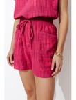 Short Large en Coton Femme - Multicolore Raye