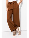 Pantalon Large et Fluide Femme - Marron Uni Fonce