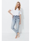 Jean Mom Taille Haute Marcel - Jeans Uni Clair