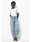 Jean Barrel Taille Haute - Jeans Uni Clair