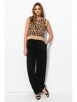 Pantalon Large Version Longue - Noir Uni Fonce