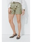 Short à Pinces + Ceinture - Kaki Uni Clair