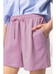 Short en Molleton Uni Femme - Violet Uni Colore