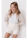 Short Brodé Reliefé Femme - Naturel Imprime