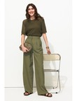 Billy Pantalon Large Femme - Kaki Uni Fonce