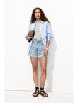 Short en Toile Femme - Jeans Uni Clair