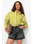 Short en Toile Femme - Jeans Uni Fonce