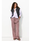 Pantalon en Gaze de Coton - Violet Uni Colore