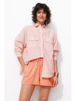 Short en Gaze de Coton Femme - Rose Uni Colore
