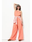 Combipantalon en Gaze de Coton - Rose Uni Colore