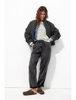 Pantalon Chino en Lyocell - Noir Uni Fonce