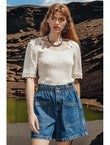 Short en Jean Femme - Jeans Uni Fonce