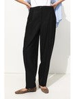 Pantalon de Tailleur Femme - Noir Uni Fonce