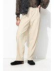 Pantalon de Tailleur Femme - Naturel Uni Clair