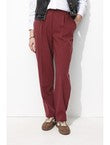 Pantalon de Tailleur Femme - Rouge Uni Colore