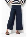 Pantalon Large Cropped - Bleu Uni Fonce