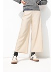 Pantalon Large Cropped - Naturel Uni Clair