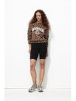 Legging "cycliste" Léopard - Noir Uni Fonce