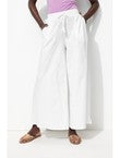 Pantalon Large en Jersey Femme - Blanc Uni Clair
