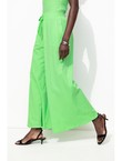 Pantalon Large en Jersey Femme - Vert Uni Colore