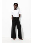 Hector Pantalon Large Femme - Noir Uni Fonce