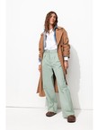 Billy Pantalon Large Rayé - Kaki Raye