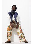 Pantalon Large en Satin - Naturel Imprime
