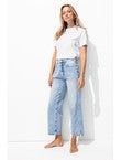 Jean Droit 7/8è Femme - Jeans Uni Clair
