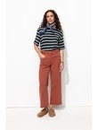 Pantalon Large en Coton Femme - Marron Uni Clair
