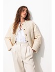 Veste Matelassée Brodée Femme - Naturel Uni Clair
