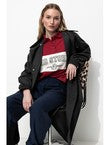 Trench Coupe-vent Femme - Bleu Uni Fonce