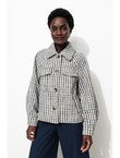 Veste Tweedée Boutonnée Femme - Multicolore Imprime