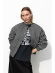 Bomber en Lyocell Matelassé - Gris Uni Fonce